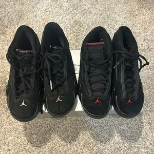 Jordan retro 14 kids sz 4.5y(blk/red) and wmns sz 6 (blk/pink) no box good shape